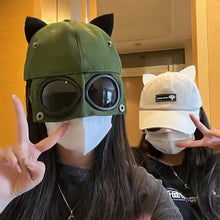 Load image into Gallery viewer, Reverse Glasses Cap Fashion Personality Baseball Cap Cute Ear Cap Adjustable Cotton Casual Cap Outdoor Sun Hat