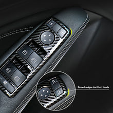 Load image into Gallery viewer, 5Pcs Carbon Fiber Car Window Lift Button Frame Stickers For Mercedes Benz A B C E GLE GLA CLA GLK Class W176 W204 W212 W166 W218