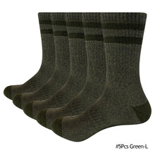 Load image into Gallery viewer, 5 Pairs/Pack Mens Moisture Wicking Mid Calf Thermal Work Boot Sports Hiking Socks For Riding Hiking Running