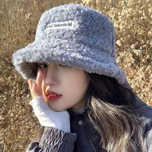 Load image into Gallery viewer, Unisex Winter Warm Bucket Hats Lamb Wool Faux Fur Fisherman Caps Women Thicken Plush Hats Outdoor Keep Warm Fishing Caps