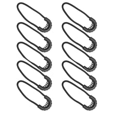 Load image into Gallery viewer, 5/10PCs Outdoor Travel EDC MultiPurpose Zipper Rope Black Camping Equipment Anti-theft Zipper Longer Tail Rope Bags Clip Buckle