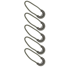 Load image into Gallery viewer, 5/10PCs Outdoor Travel EDC MultiPurpose Zipper Rope Black Camping Equipment Anti-theft Zipper Longer Tail Rope Bags Clip Buckle