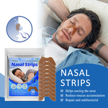 Load image into Gallery viewer, 10pcs/Pack Breathing Nose Patch Anti-snoring Nasal Strips Nasal Obstruction Breathing Nose Patch Health Care