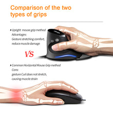 Load image into Gallery viewer, T-30 Wired Optical Mouse Vertical Mouse USB Wired Gaming Mouse 6 Keys Ergonomic Mice with 4 Adjustable DPI for PC Laptop