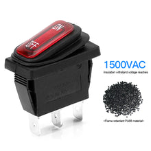Load image into Gallery viewer, Waterproof 3pin ON/OFF 16A 125V AC Light Power Switch High Current Rocker With LED Button Switch Ship Type