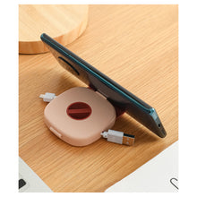 Load image into Gallery viewer, Cable Organizer Rotating Winder Plastic Box Portable Phone Holder Stand Earphone Cord Storage Case