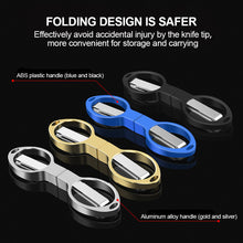 Load image into Gallery viewer, Portable Folding Scissors Safe Keychain Trip Scissors Cutter Safety Portable Travel Trip Scissors Used For Home Office Fishing