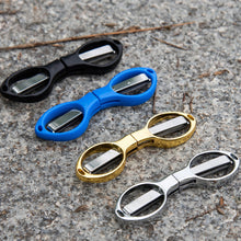 Load image into Gallery viewer, Portable Folding Scissors Safe Keychain Trip Scissors Cutter Safety Portable Travel Trip Scissors Used For Home Office Fishing