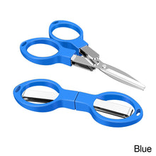 Load image into Gallery viewer, Portable Folding Scissors Safe Keychain Trip Scissors Cutter Safety Portable Travel Trip Scissors Used For Home Office Fishing