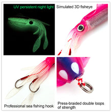 Load image into Gallery viewer, Soft Squid Fishing Trolling Lure Luminous UV Squid Jig For Sea Fishing Boat Fishing Wobblers Bait Rockfishing