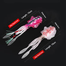 Load image into Gallery viewer, Soft Squid Fishing Trolling Lure Luminous UV Squid Jig For Sea Fishing Boat Fishing Wobblers Bait Rockfishing
