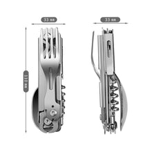 Load image into Gallery viewer, Multi-function Portable Folding Camping Cutlery Tableware Knife Fork Spoon Bottle Opener Outdoor Cutlery Camping Equipment