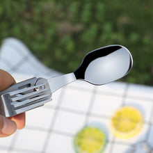 Load image into Gallery viewer, Multi-function Portable Folding Camping Cutlery Tableware Knife Fork Spoon Bottle Opener Outdoor Cutlery Camping Equipment
