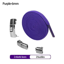Load image into Gallery viewer, 6MM/8MM No Tie Shoe laces Press Lock Shoelaces Without Ties Elastic Laces Sneaker Kids Adult Widened Flat Shoelace For Shoes