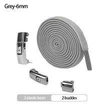 Load image into Gallery viewer, 6MM/8MM No Tie Shoe laces Press Lock Shoelaces Without Ties Elastic Laces Sneaker Kids Adult Widened Flat Shoelace For Shoes