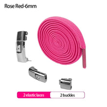 Load image into Gallery viewer, 6MM/8MM No Tie Shoe laces Press Lock Shoelaces Without Ties Elastic Laces Sneaker Kids Adult Widened Flat Shoelace For Shoes