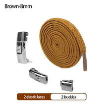 Load image into Gallery viewer, 6MM/8MM No Tie Shoe laces Press Lock Shoelaces Without Ties Elastic Laces Sneaker Kids Adult Widened Flat Shoelace For Shoes