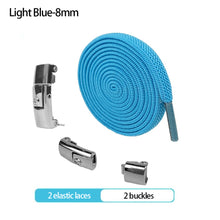 Load image into Gallery viewer, 6MM/8MM No Tie Shoe laces Press Lock Shoelaces Without Ties Elastic Laces Sneaker Kids Adult Widened Flat Shoelace For Shoes