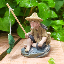 Load image into Gallery viewer, Aquarium Old Fisherman Ornaments Fish Tank Resin Decoration Accessories Garden Decor Fingurine Desk Ornaments