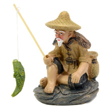 Load image into Gallery viewer, Aquarium Old Fisherman Ornaments Fish Tank Resin Decoration Accessories Garden Decor Fingurine Desk Ornaments