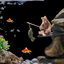 Load image into Gallery viewer, Aquarium Old Fisherman Ornaments Fish Tank Resin Decoration Accessories Garden Decor Fingurine Desk Ornaments