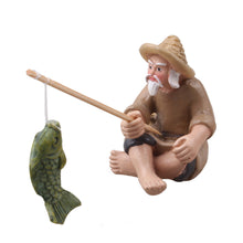 Load image into Gallery viewer, Aquarium Old Fisherman Ornaments Fish Tank Resin Decoration Accessories Garden Decor Fingurine Desk Ornaments