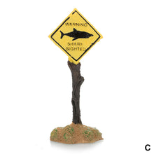 Load image into Gallery viewer, Resin Shark Warning Sign Ornament Aquarium Decoration Artificial Landscaping Mark for Fish Tank Accessories