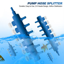 Load image into Gallery viewer, Aquarium Air Pump Hose Splitter with Adjustment Valve Fish Tank Oxygenn Pump Tube Splitter Distributor Shunt