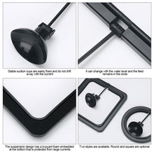 Load image into Gallery viewer, Black Aquarium Feeding Ring Fish Tank Floating Food Tray Feeder Square Circle Accessory Fish Food Feeder Suction Cup