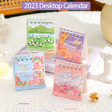 Load image into Gallery viewer, 2023 Mini Landscape Painting Flower Calendar Daily Organizer Desktop Schedule Monthly Planner Yearly Agenda for Home Decor Office Table School Supplies Decoration Stationery
