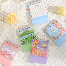 Load image into Gallery viewer, 2023 Mini Landscape Painting Flower Calendar Daily Organizer Desktop Schedule Monthly Planner Yearly Agenda for Home Decor Office Table School Supplies Decoration Stationery