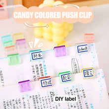 Load image into Gallery viewer, 5/6Pcs Candy Color Push Paper Clip Multi Functional Corner Clip Test Paper Folder Classification Folder Student Stationery