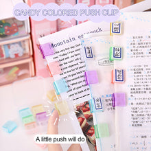 Load image into Gallery viewer, 5/6Pcs Candy Color Push Paper Clip Multi Functional Corner Clip Test Paper Folder Classification Folder Student Stationery