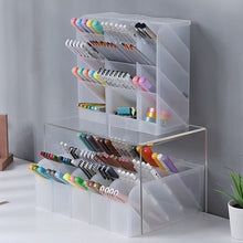 Load image into Gallery viewer, Transparent Oblique Insert Pen Holder Student Desk Pen Bucket Makeup Pencil Storage Box Desktop Stationery Organizer Storage Bin