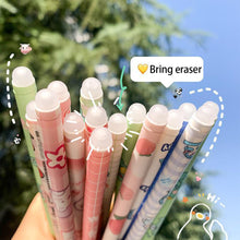 Load image into Gallery viewer, 0.5mm Cute Cartoon Design Erasable Pen Students Blue Black Gel Pens Kids Learning Stationery Office Supplies