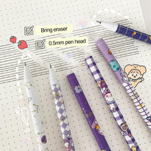 Load image into Gallery viewer, 0.5mm Cute Cartoon Design Erasable Pen Students Blue Black Gel Pens Kids Learning Stationery Office Supplies