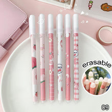 Load image into Gallery viewer, 0.5mm Cute Cartoon Design Erasable Pen Students Blue Black Gel Pens Kids Learning Stationery Office Supplies