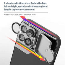 Load image into Gallery viewer, 5 in 1 Phone Lens Kit 20X Super Macro Telephoto Lens for iPhone 14 pro max 14 Plus Portable CPL Fisheye Telephoto Lens Accessory