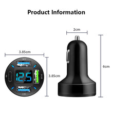 Load image into Gallery viewer, 4 Ports USB Car Charger Fast Charging PD Quick Charge 3.0 USB C Car Phone Charger Adapter For iPhone 13 12 Xiaomi Samsung