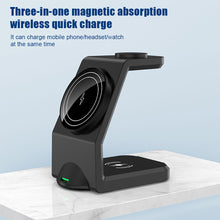 Load image into Gallery viewer, Wireless Charging Three-in-one Fast Charging 15w Suitable For Watch Headphones Apple Mobile Phone Digital Magnetic Wireless Charger