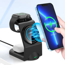 Load image into Gallery viewer, Wireless Charging Three-in-one Fast Charging 15w Suitable For Watch Headphones Apple Mobile Phone Digital Magnetic Wireless Charger