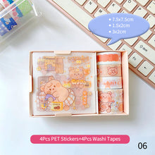 Load image into Gallery viewer, 4/5Rolls 4/9Pcs Cute Cartoon Washi Tape Scrapbooking Creative Japanese Kawaii Masking Journal Tape DIY Scrapbooking Diary Tape Sticker