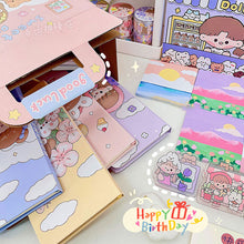 Load image into Gallery viewer, Creative Lovely Christmas Blind Box Lucky New Year Gift Box Students DIY Scrapbook Stickers Notebook Gel Pen Toy Set Surprise Gift Bag
