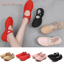 Load image into Gallery viewer, Girls Ballet Shoes Kids Dance Slippers Professional Cowhide Soft Sole Ballet Dance Girls Female Ballet Yoga Gym Dance Shoes
