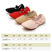 Load image into Gallery viewer, Girls Ballet Shoes Kids Dance Slippers Professional Cowhide Soft Sole Ballet Dance Girls Female Ballet Yoga Gym Dance Shoes