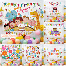 Load image into Gallery viewer, Ins Hanging Cloth Party Background Happy Birthday Tapestry Decor Cloth Children Room Wall Cute Tapestry Home Decor Photo Props 100*70cm