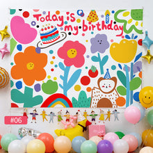 Load image into Gallery viewer, Ins Hanging Cloth Party Background Happy Birthday Tapestry Decor Cloth Children Room Wall Cute Tapestry Home Decor Photo Props 100*70cm