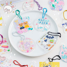 Load image into Gallery viewer, Cute Guka Sticker Gradient Glitter DIY Keychain Transparent Acrylic Decoration Pendant Keychain Badge Kawaii Stationery Accessories