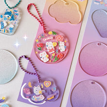 Load image into Gallery viewer, Cute Guka Sticker Gradient Glitter DIY Keychain Transparent Acrylic Decoration Pendant Keychain Badge Kawaii Stationery Accessories