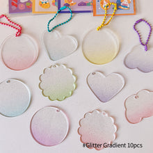 Load image into Gallery viewer, Cute Guka Sticker Gradient Glitter DIY Keychain Transparent Acrylic Decoration Pendant Keychain Badge Kawaii Stationery Accessories